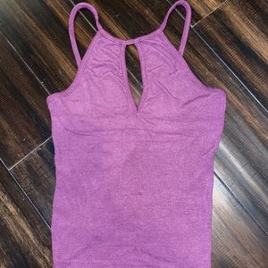 Purple Ribbed Tank Top